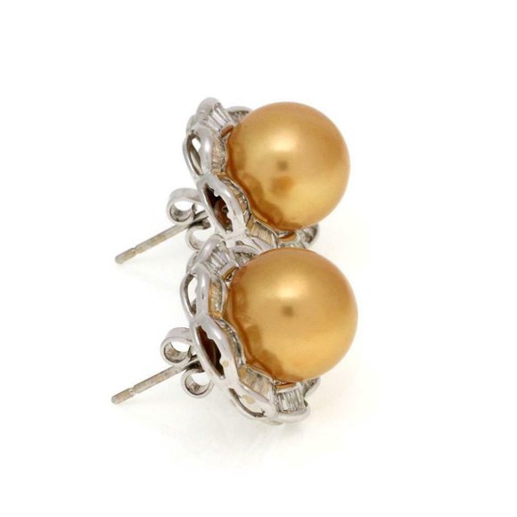 Estate 3.00ct Diamond South Sea Pearl 14kGold Ring - Picture 3 of 4